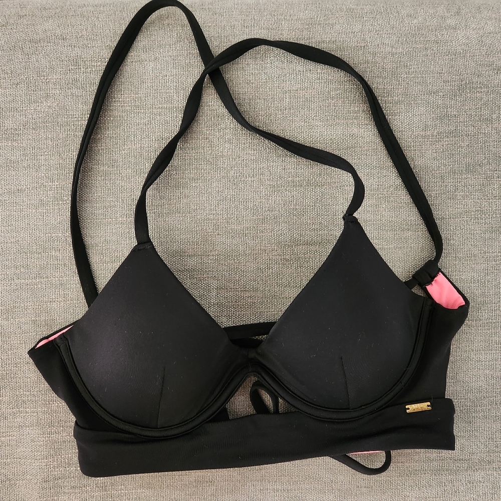 VS Victorias Secret PINK Swim Black Push Up Bikini Top XS